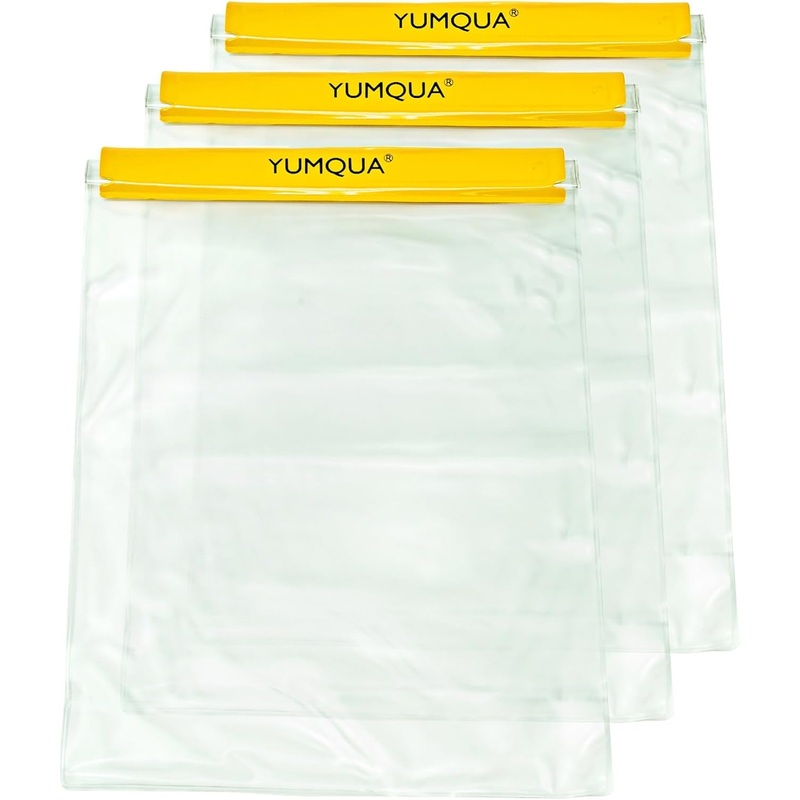 Clear Waterproof Bags, Triple-Seal Valuables Storage Pouch for Travel & Water Sports, 3 Pack