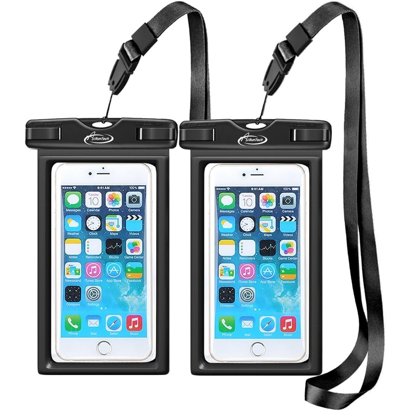 Floating IP68 Waterproof Phone Pouch with Lanyard, Regular Sets, Black