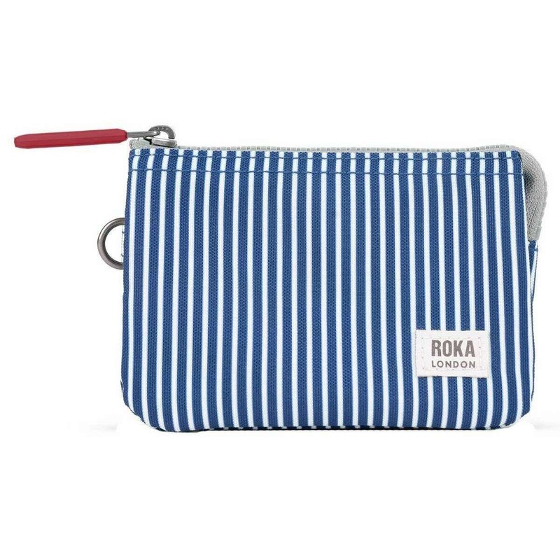 Roka Carnaby Small Hickory with Red Recycled Canvas Wallet - Red/Blue/White