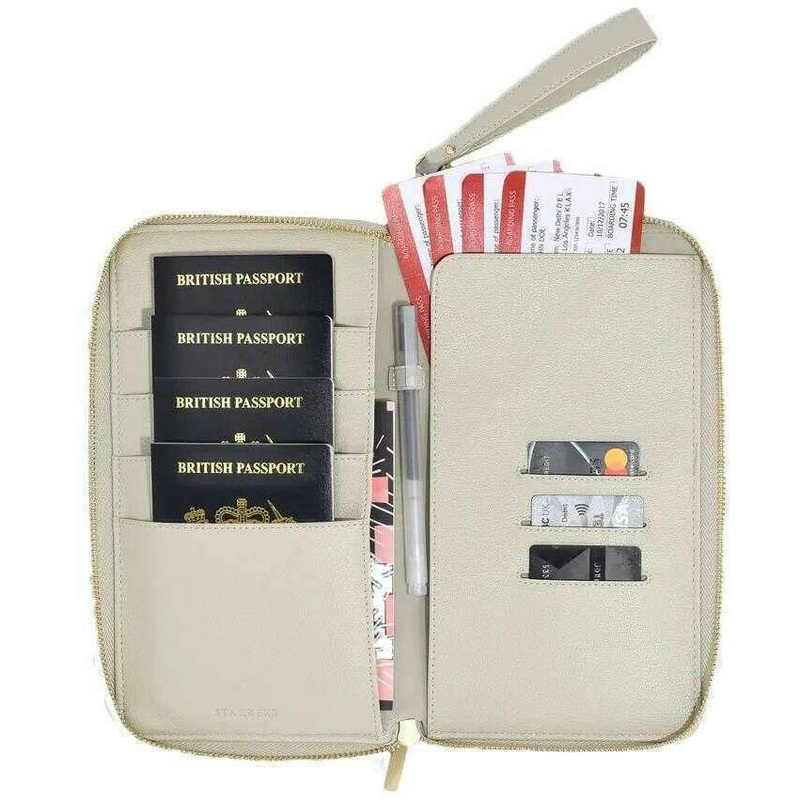 Stackers Family Passport Holder - Oatmeal/Linen Beige
