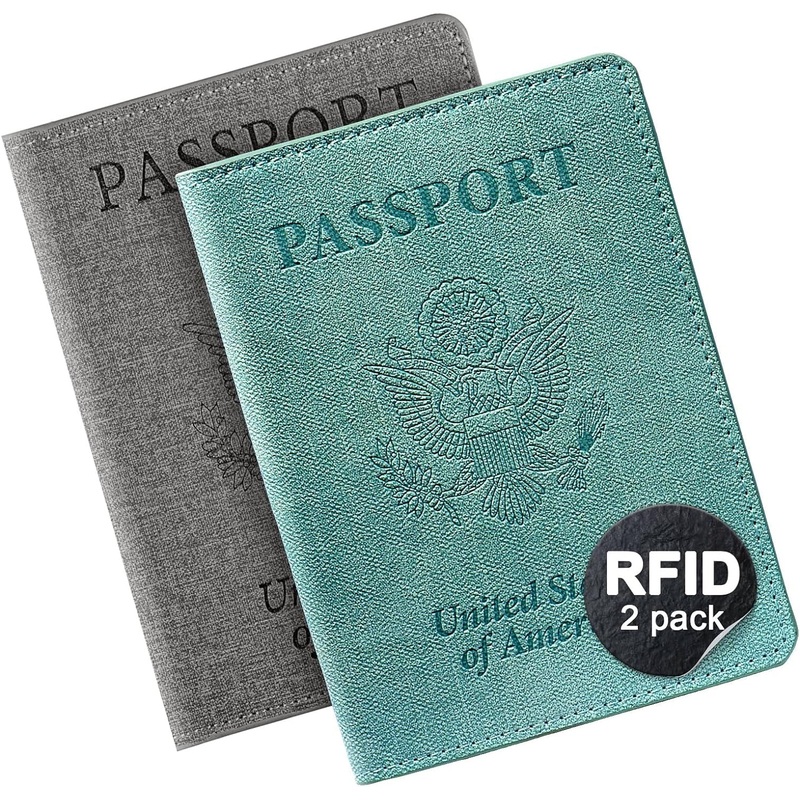 Travel Passport Wallet with Vaccine Card Slot, Unisex, 2-Pack