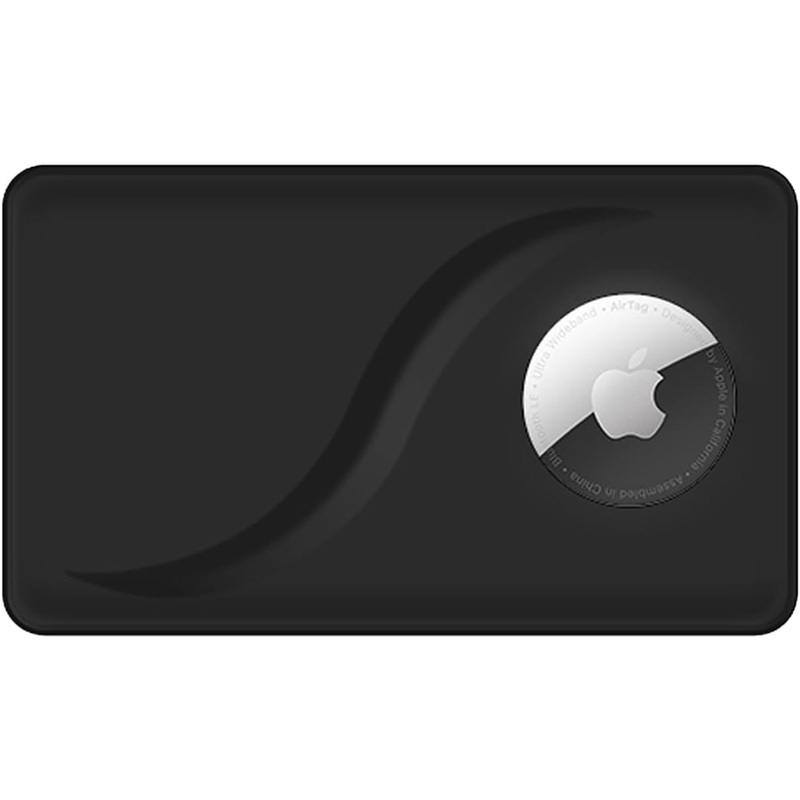 Ultra Slim Airtag Wallet Card, Airtag Holder (Black, Airtag Not Included)