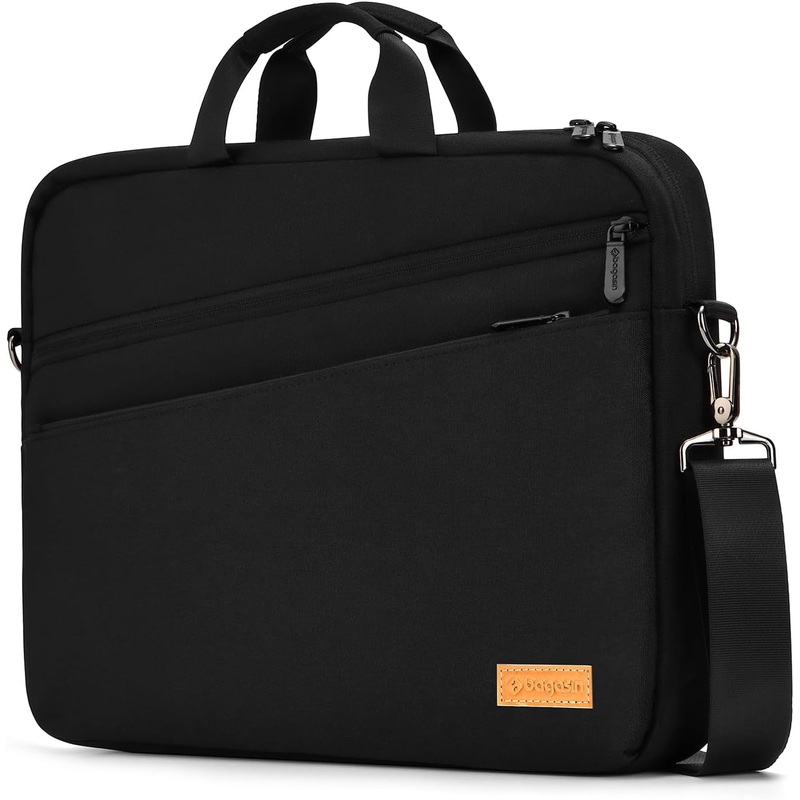 15-16 Inch Laptop Briefcase, Water-Repellent Shoulder Bag, Black
