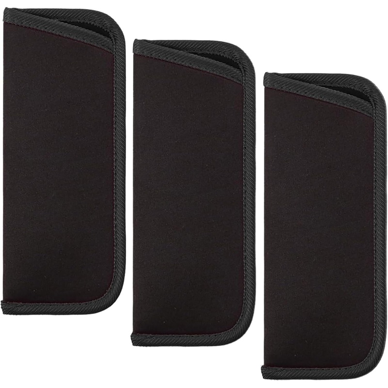 3 Pack Slip in Eyeglasses Cases, Protective Glasses Case for Reading Glasses Pouch Fabric Spectacle Pouch Soft Glasses Sleeve Black Storage Glasses Pouch Holder