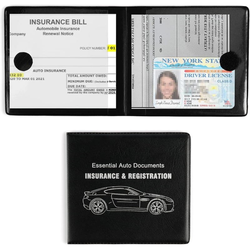 Car Document Organizer for Car Registration, Insurance & License, 2 Pack