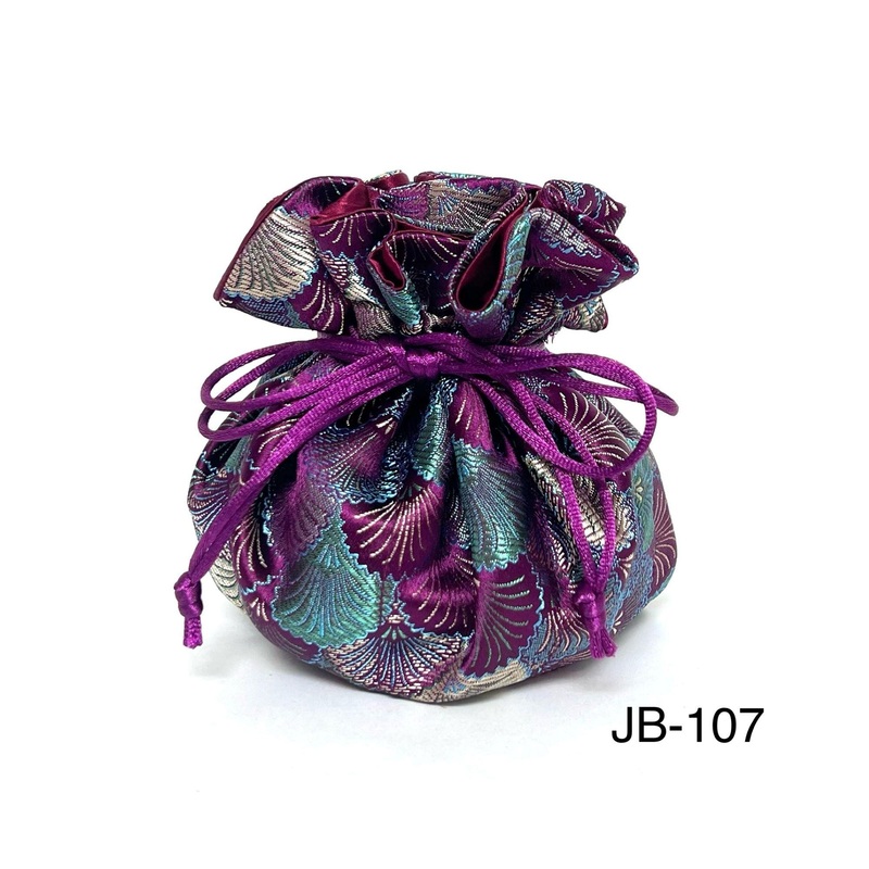Cathayana Travel Jewelry Pouch - Burgundy Seashells