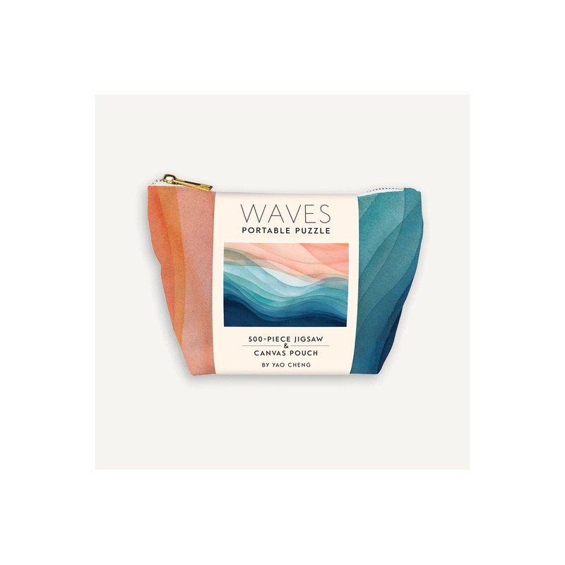 Chronicle Books Waves Portable Puzzle 500-Piece Jigsaw & Canvas Pouch