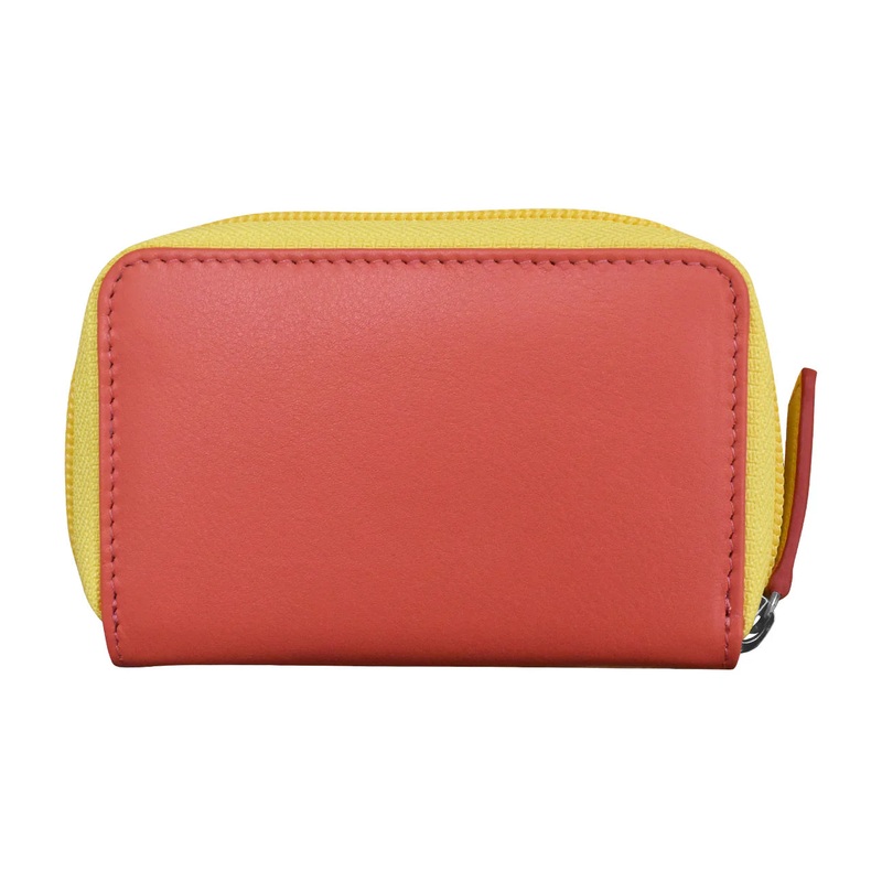 ILI New York Two Tone Zip Around Pouch - Coral