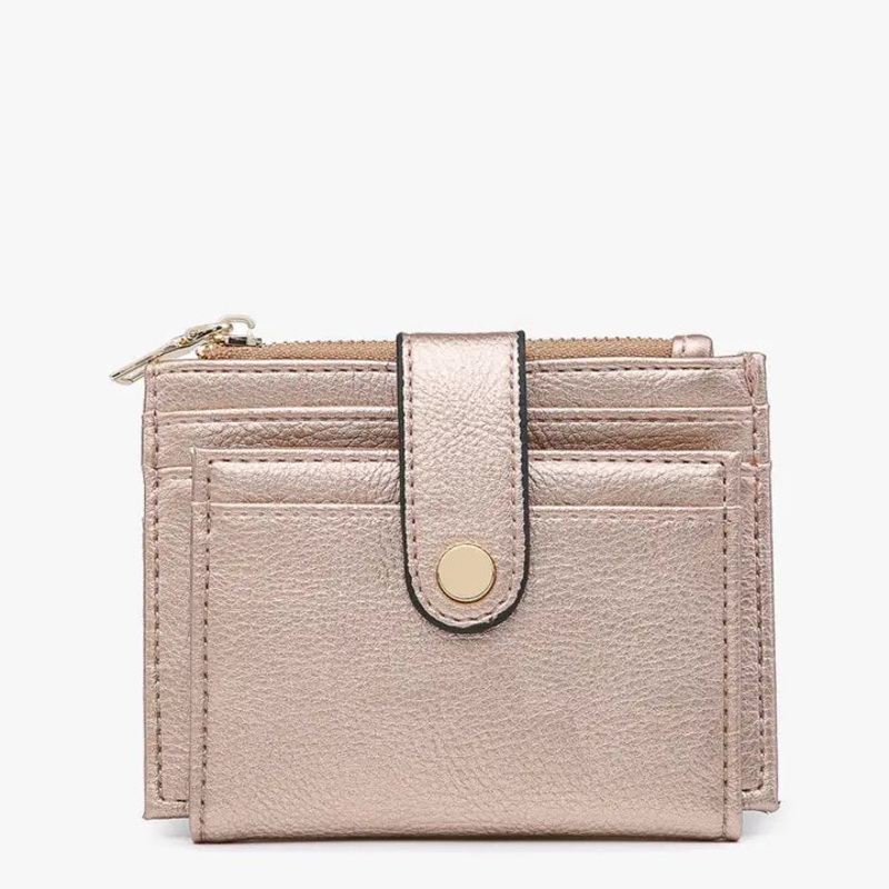 Jen & CO.  Sam Mini Snap Wallet/Card Holder - Rose Gold