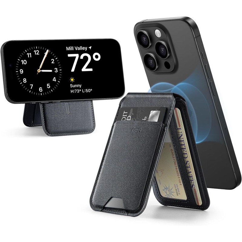 Magnetic MagSafe wallet for iPhone Wallet with adjustable bracket