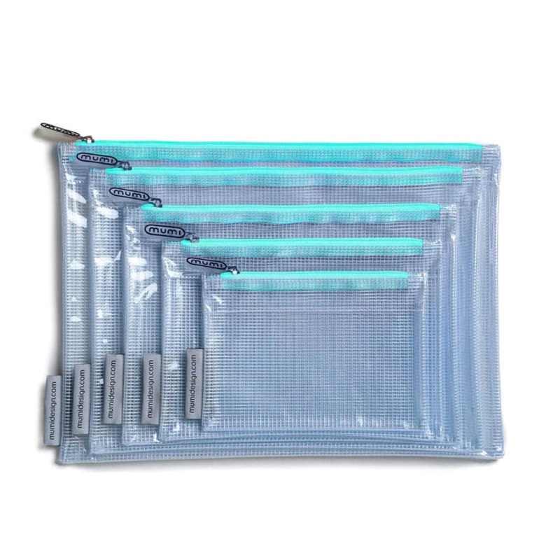 Mumi Organizing Pouches  Set of 5 - Aqua