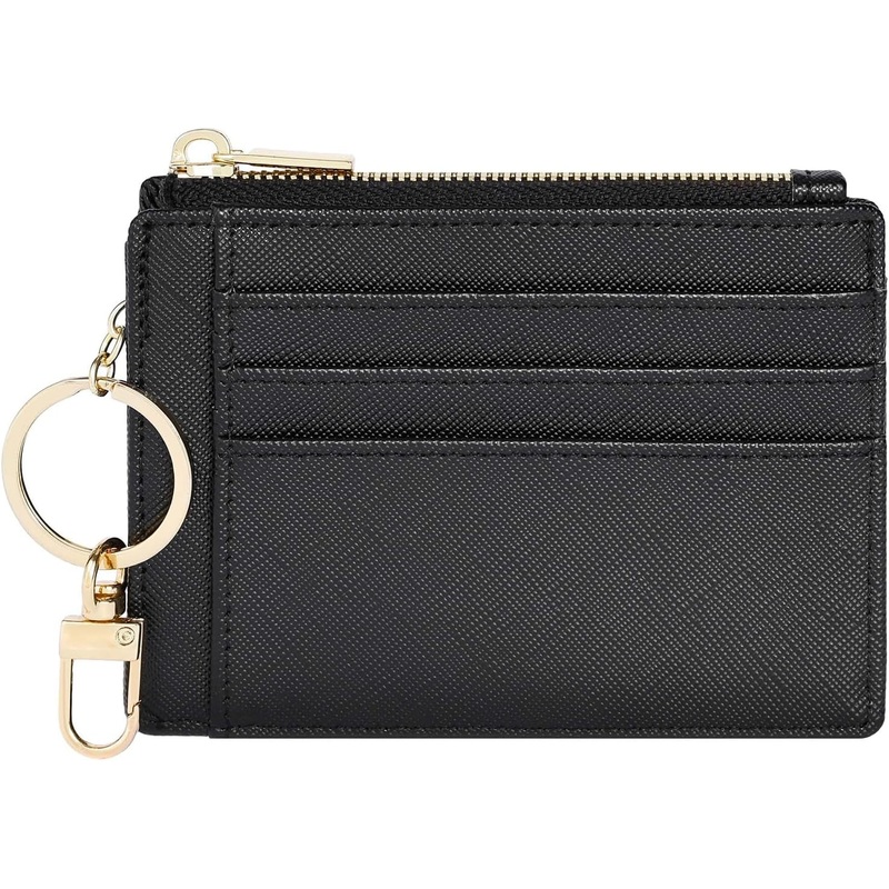Slim Card Holder for Women Front Pocket Wallet With Keychain
