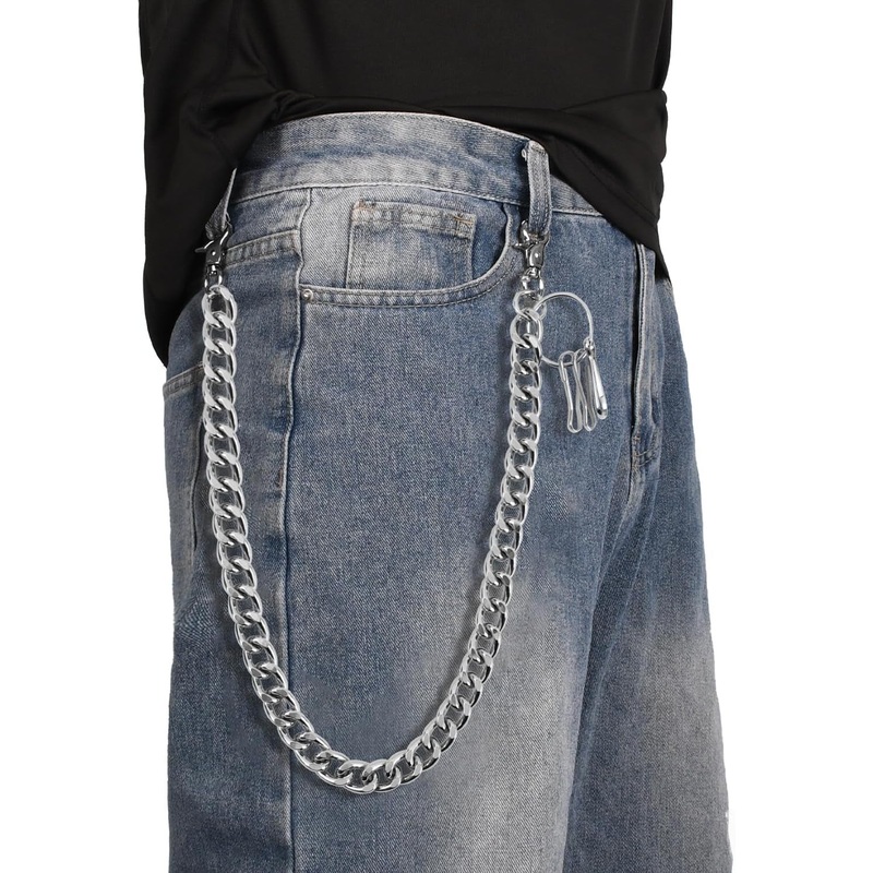 ZEKEE Wallet Chain Punk Jeans Chain Pants Chain Belt Chain Key Chain Hip Hop Goth Accessories for Women Men