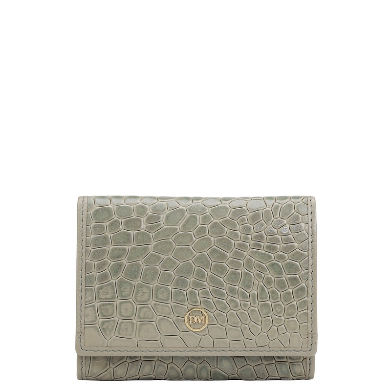 3 Slots Leather Card Case - Stone Grey