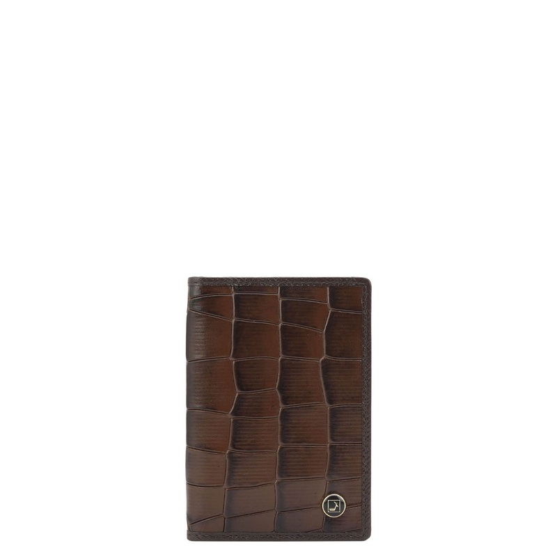 8 Slots Leather Card Case - Brown