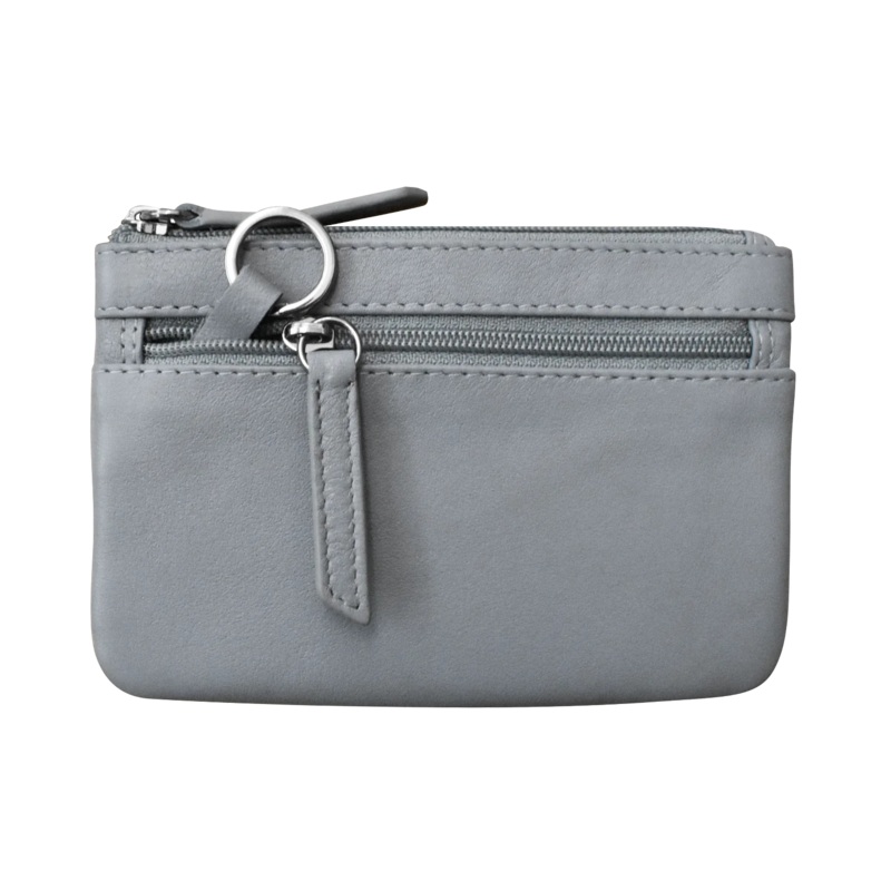 ILI New York Leather Coin Purse - Cool Grey
