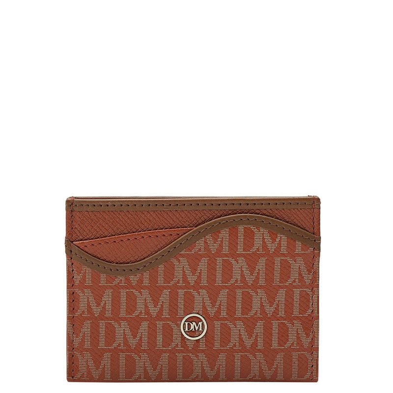 5 Slots Leather Card Case - Rust Orange