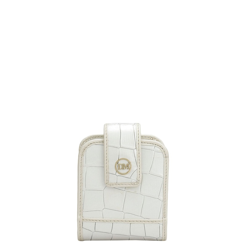 Croco Leather Lipstick Case - Snow