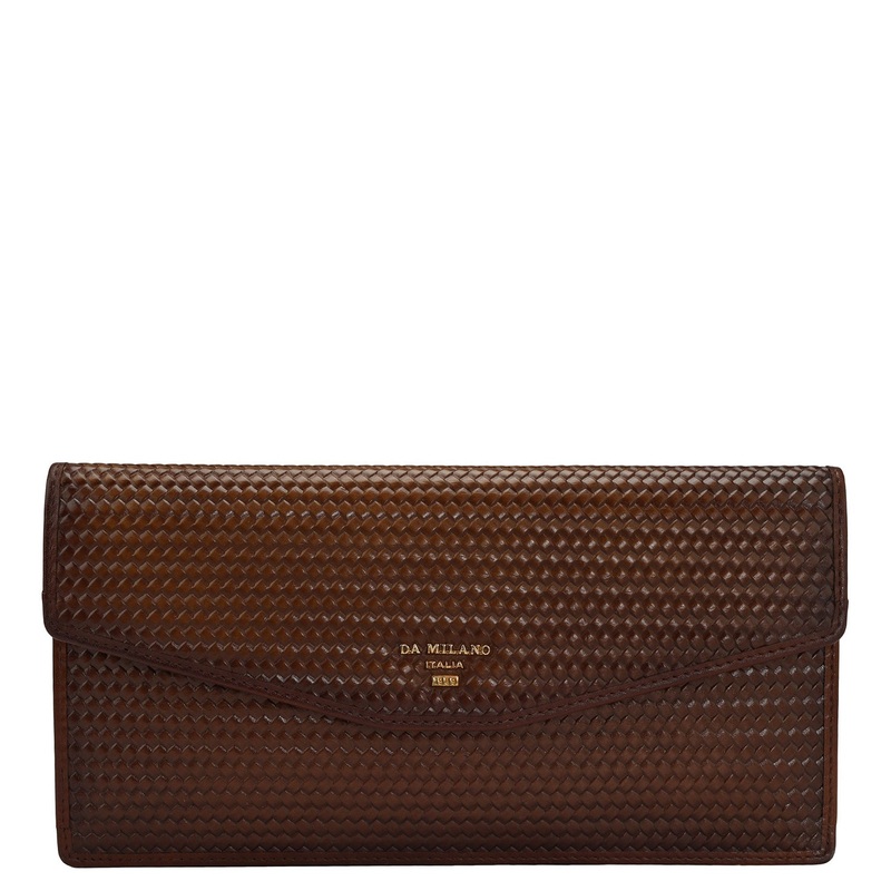 Mat Emboss Leather Passport Case - Cognac