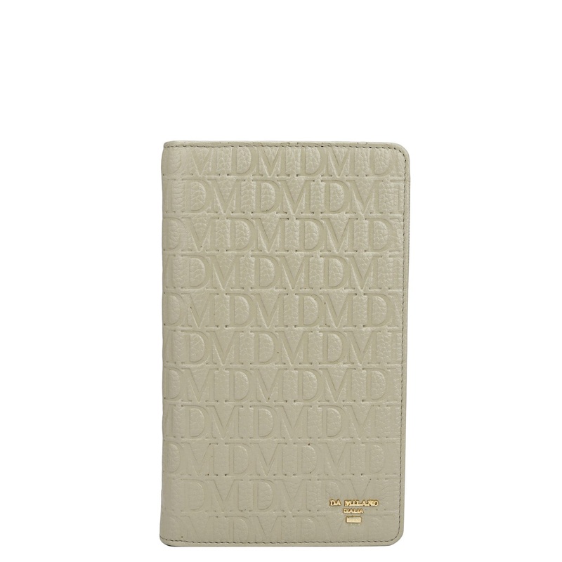Monogram Leather Passport Case - Khaki