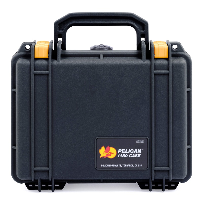 Pelican 1150 Case, Black with Yellow Latches