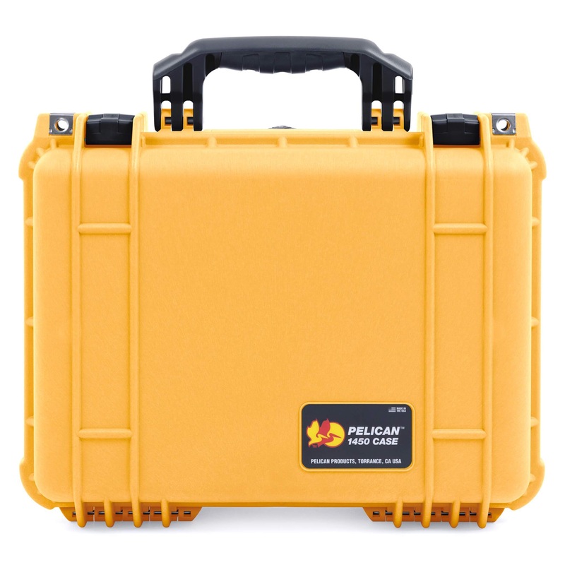 Pelican 1450 Case, Yellow with Black Handle & Latches