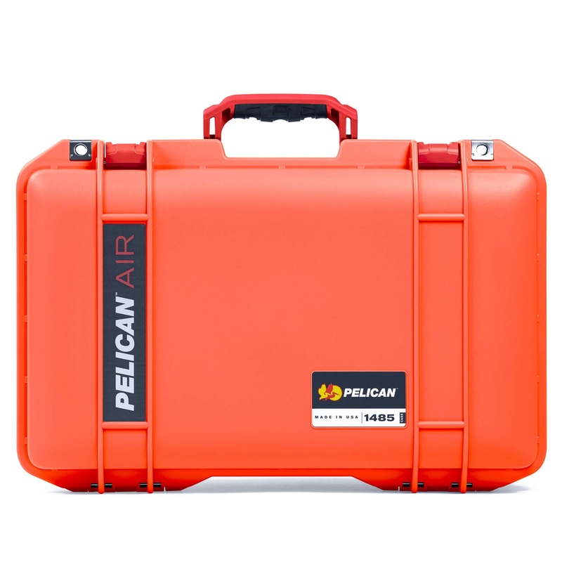 Pelican 1485 Air Case, Orange with Red Handle & Latches