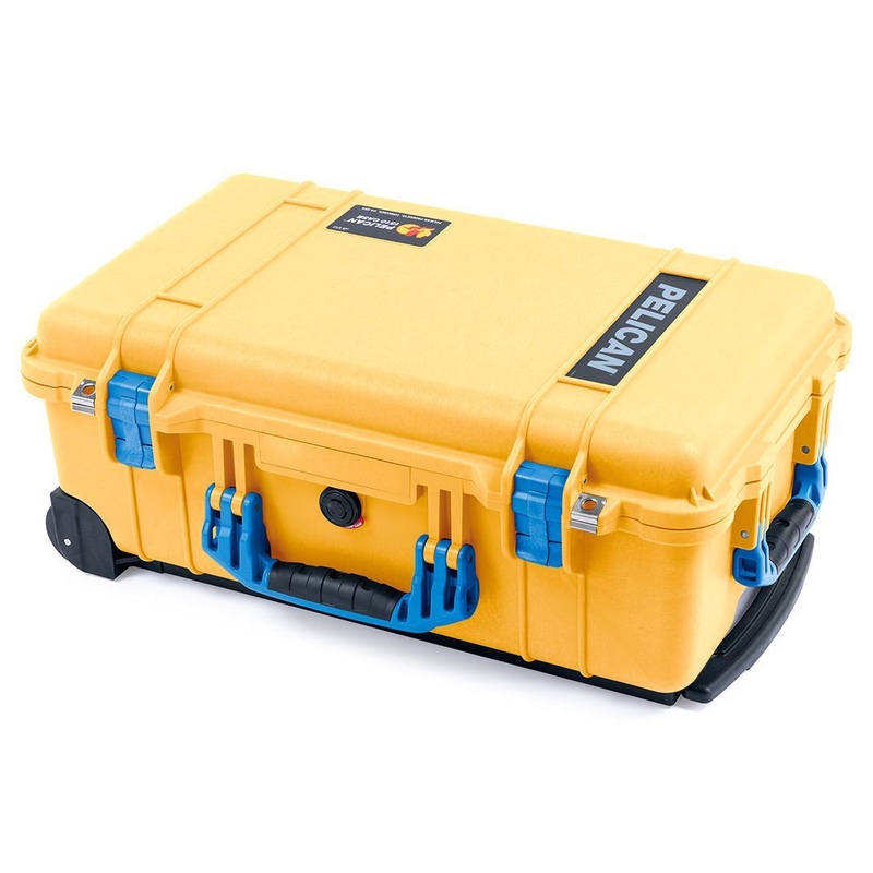 Pelican 1510 Case, Yellow with Blue Handles & Latches