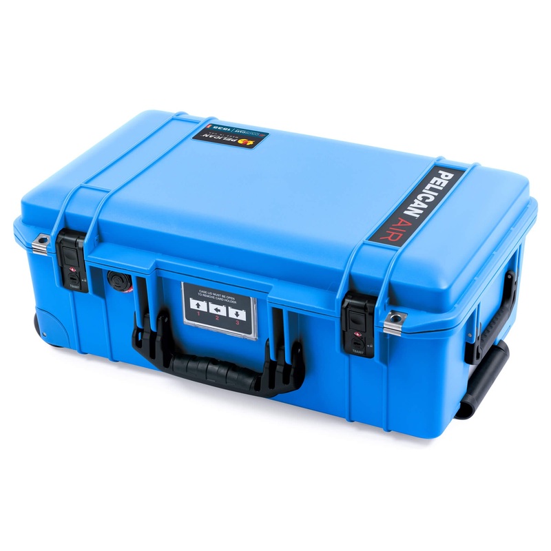 Pelican 1535 Air Case, Electric Blue with Black Handles & TSA Locking Latches
