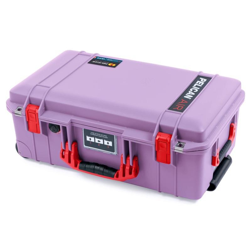 Pelican 1535 Air Case, Lilac with Red Handles & Latches