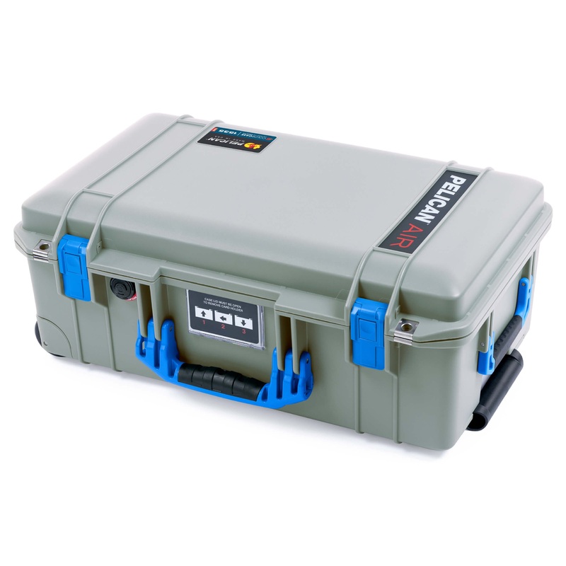 Pelican 1535 Air Case, Sage with Blue Handles & Latches