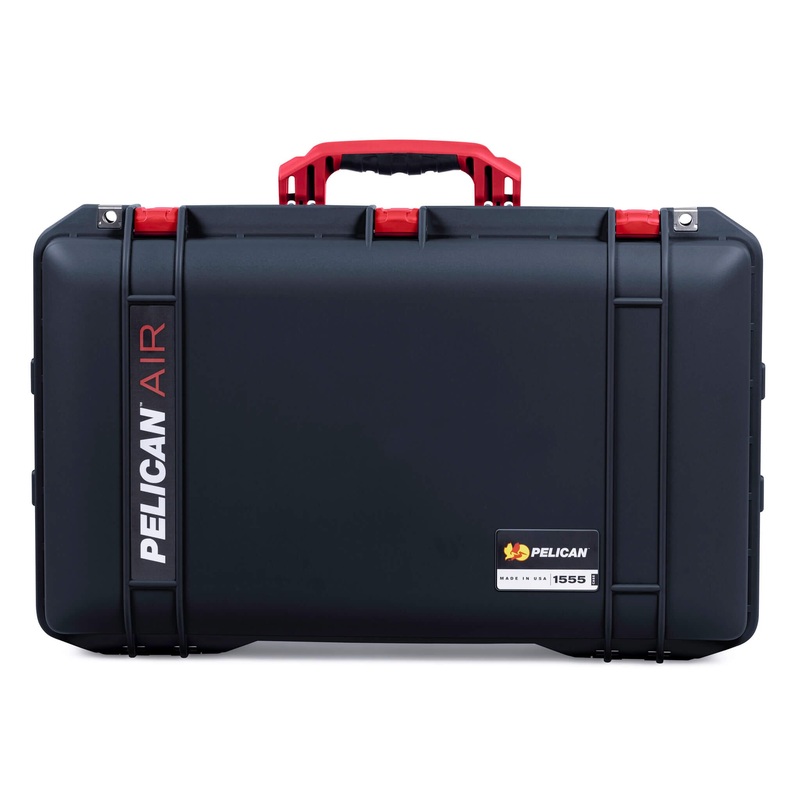 Pelican 1555 Air Case, Black with Red Handle & Latches
