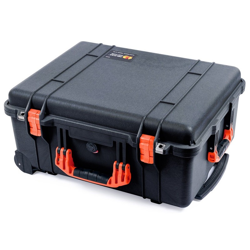 Pelican 1560 Case, Black with Orange Handles & Latches