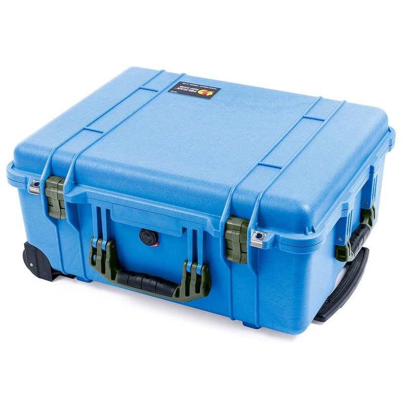 Pelican 1560 Case, Blue with OD Green Handles & Latches