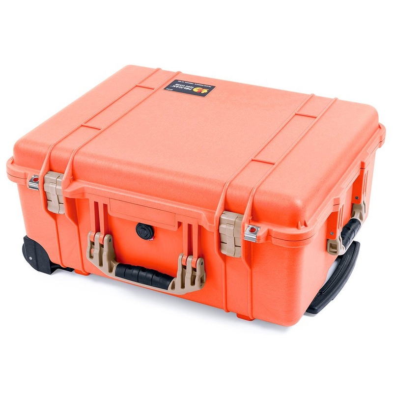 Pelican 1560 Case, Orange with Desert Tan Handles & Latches