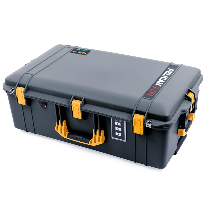 Pelican 1595 Air Case, Charcoal with Yellow Handles & Latches