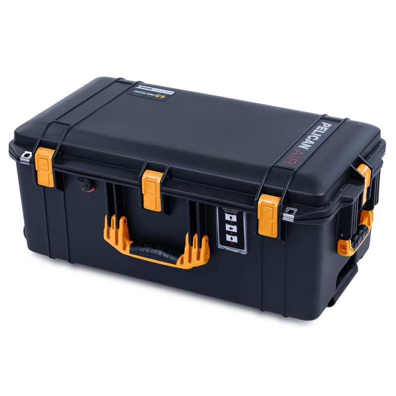 Pelican 1606 Air Case, Black with Yellow Handles & Latches