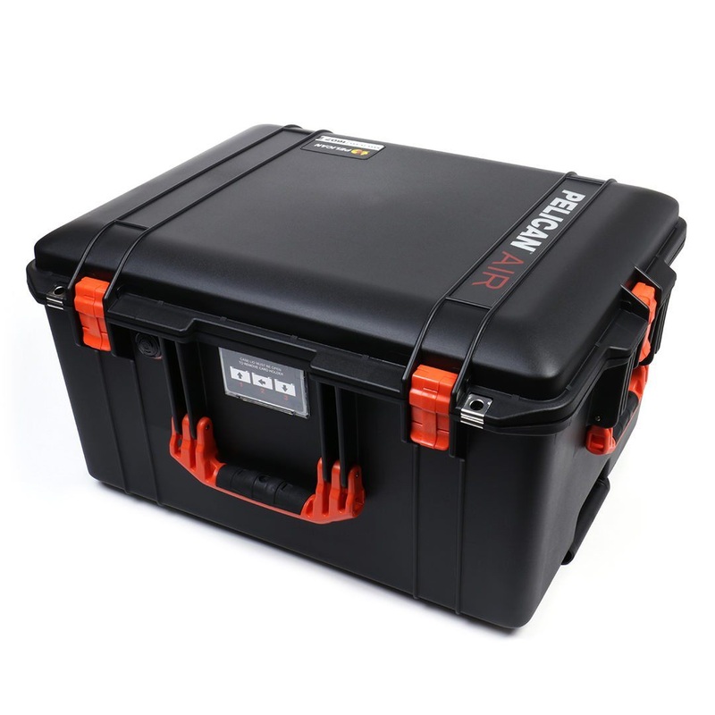 Pelican 1607 Air Case, Black with Orange Handles & Latches