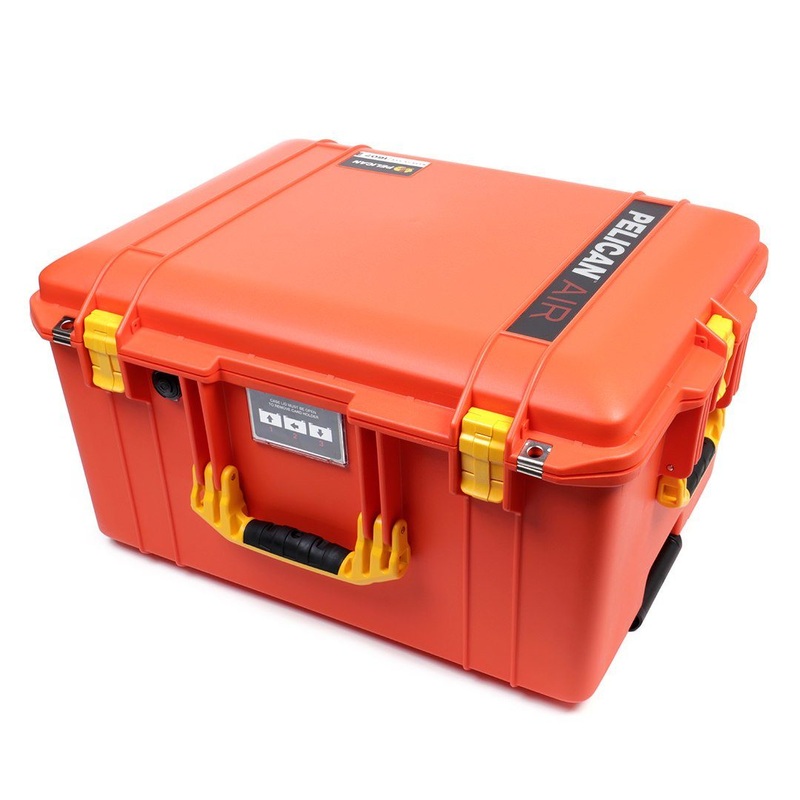 Pelican 1607 Air Case, Orange with Yellow Handles & Latches