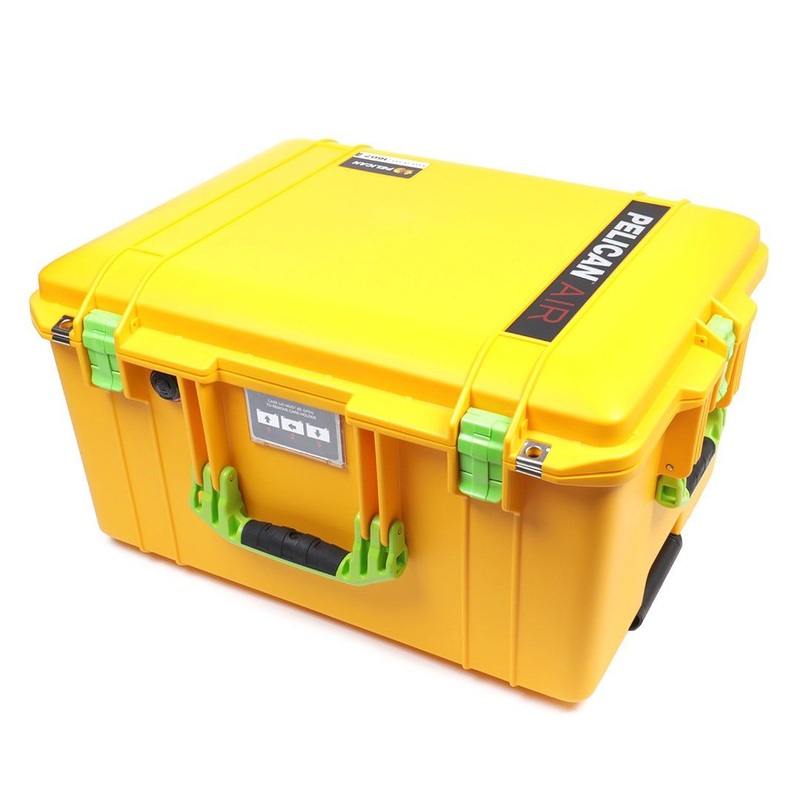 Pelican 1607 Air Case, Yellow with Lime Green Handles & Latches