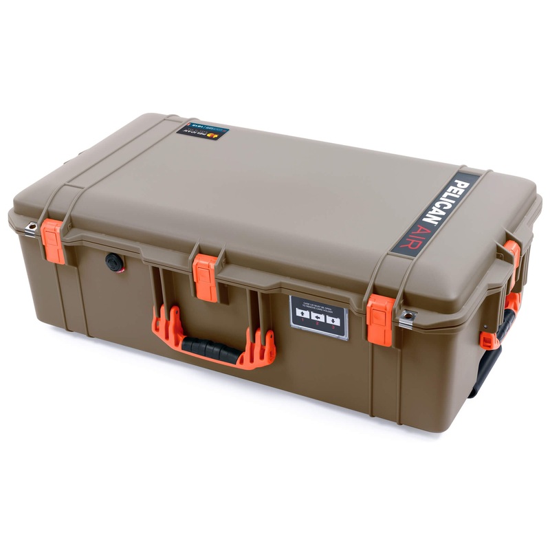 Pelican 1615 Air Case, Dark Desert Dirt with Orange Handles & Latches