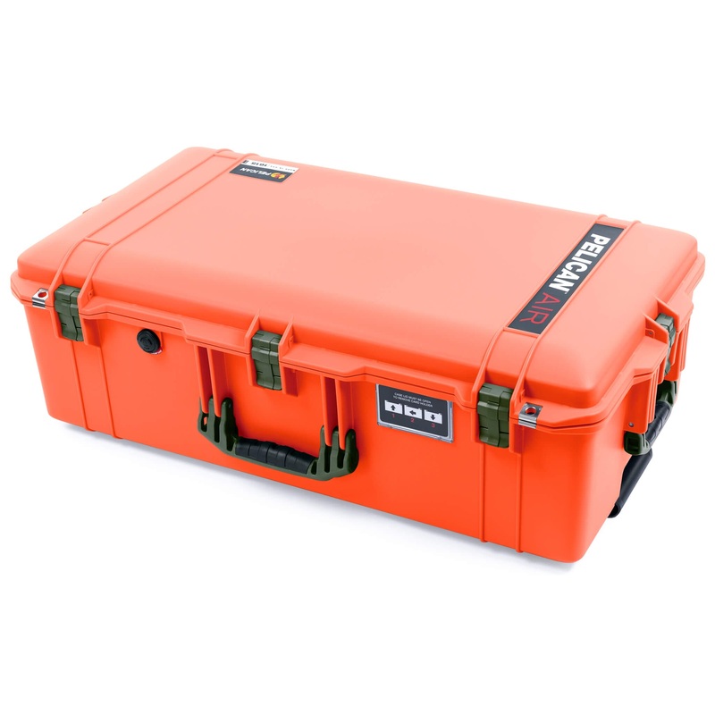Pelican 1615 Air Case, Orange with OD Green Handles & Latches