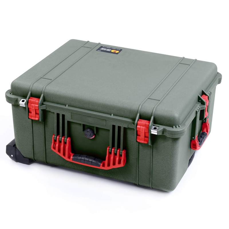 Pelican 1620 Case, OD Green with Red Handles & Latches