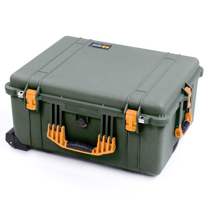 Pelican 1620 Case, OD Green with Yellow Handles & Latches