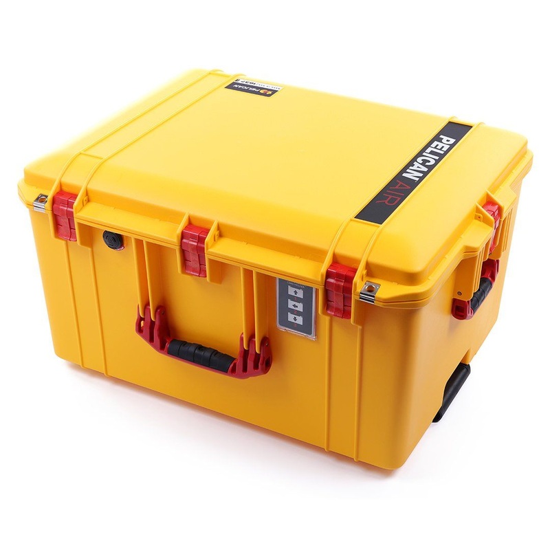 Pelican 1637 Air Case, Yellow with Red Handles & Latches