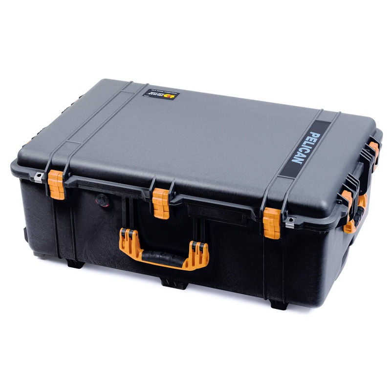 Pelican 1650 Case, Black with Yellow Handles & Latches