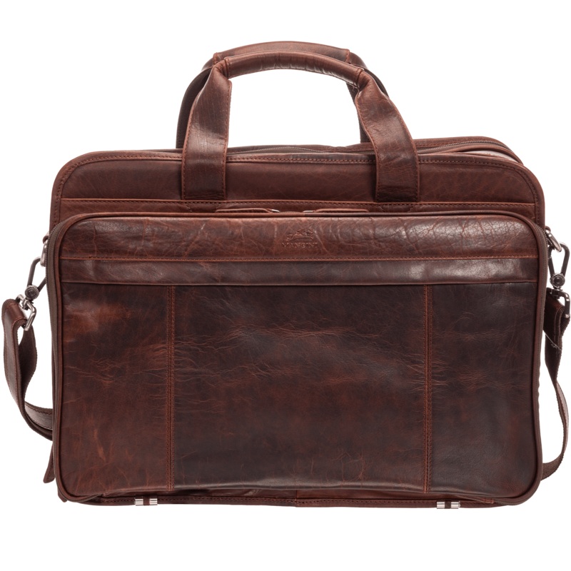 Mancini BUFFALO Double Compartment Top Zipper 15.6 Laptop / Tablet Briefcase