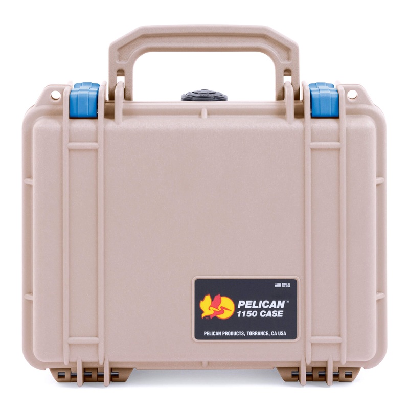 Pelican 1150 Case, Desert Tan with Blue Latches