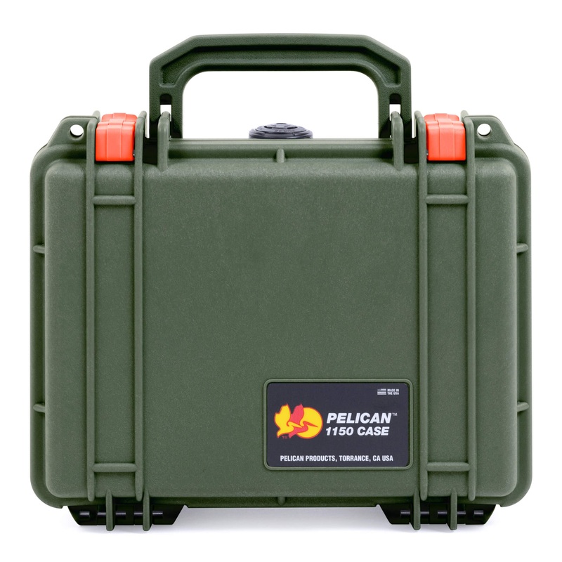 Pelican 1150 Case, OD Green with Orange Latches