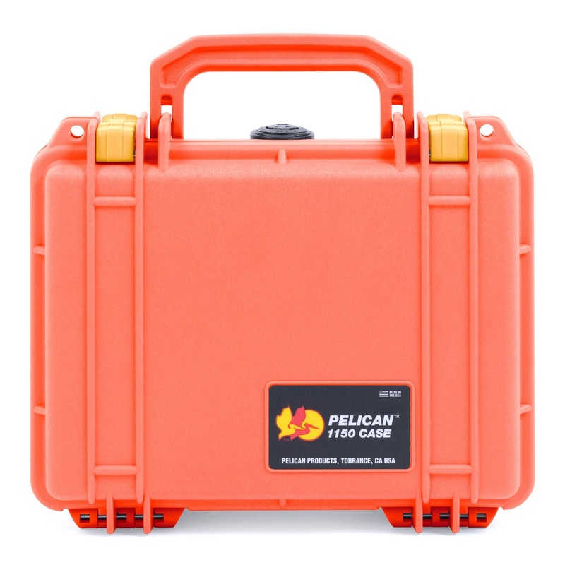 Pelican 1150 Case, Orange with Yellow Latches
